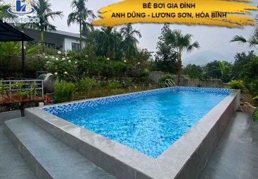 Hoàn thiện bể bơi gia đình anh Dũng - Lương Sơn, Hòa Bình